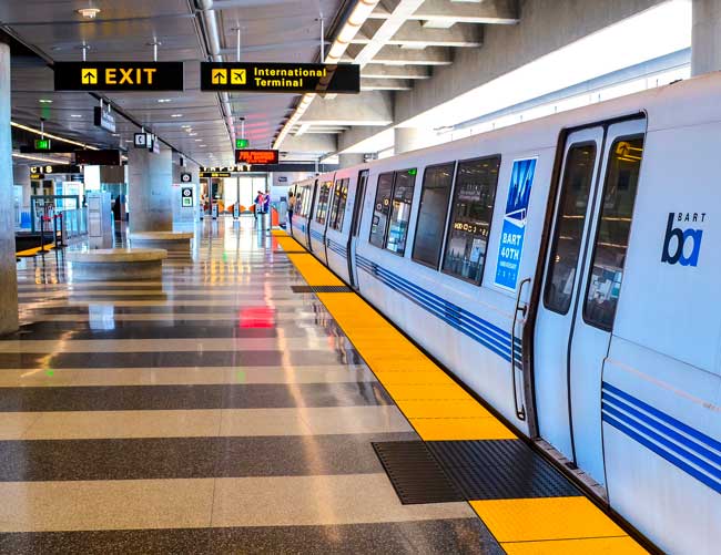The BART at SFO Airport is the best way to get to downtown.